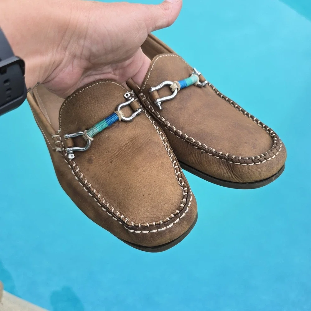 Riomar‎ Deck Driver Brown Leather Men's Casual Shoe Moc Size 11 Portugal